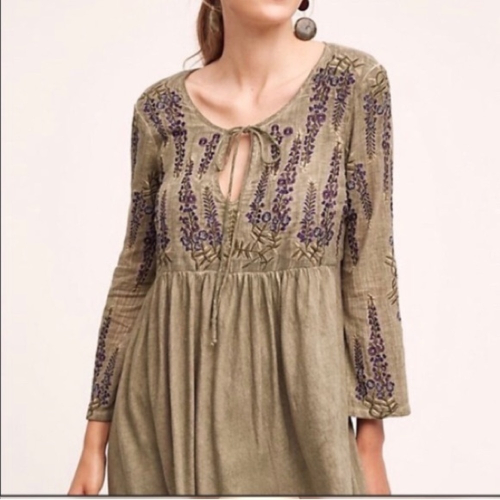 Anthropologie Meadow Rue Embroidered Top